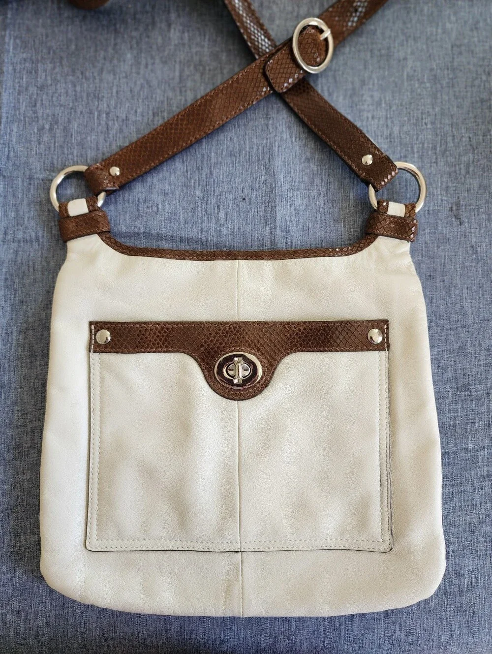 Coach Penelope Y2k Leather Crossbody Bag In Creme White And Brown F16533